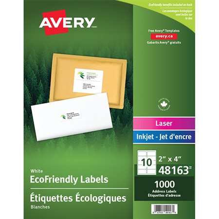 Étiquettes d'adresse blanches Écologiques