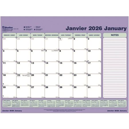 Calendrier sous-main mensuel (2025)