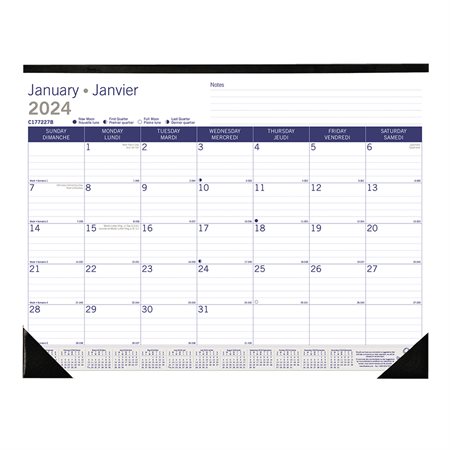 DuraGlobe Monthly Desk Pad Calendar (2025)