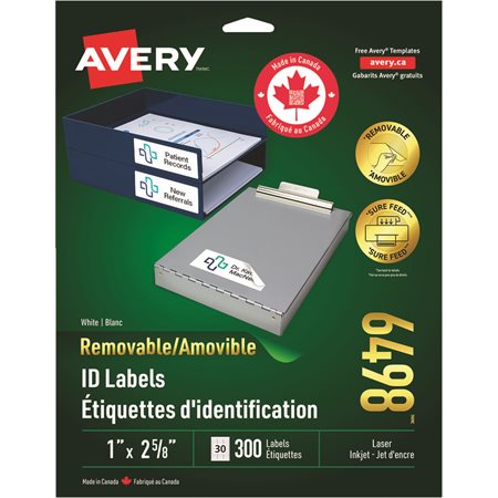 Étiquettes d'identification amovibles