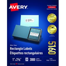 Étiquettes rectangulaires blanches Easy Peel®