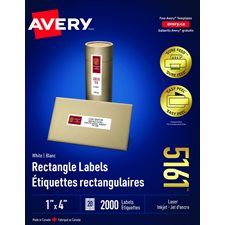 Étiquettes rectangulaires blanches Easy Peel®