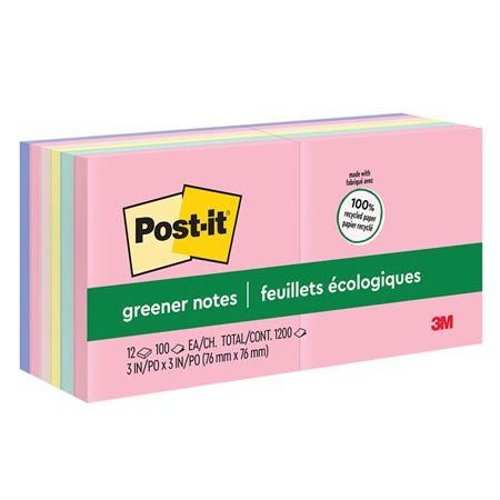 Feuillets plus écologiques Post-it® - collection doux soupçons