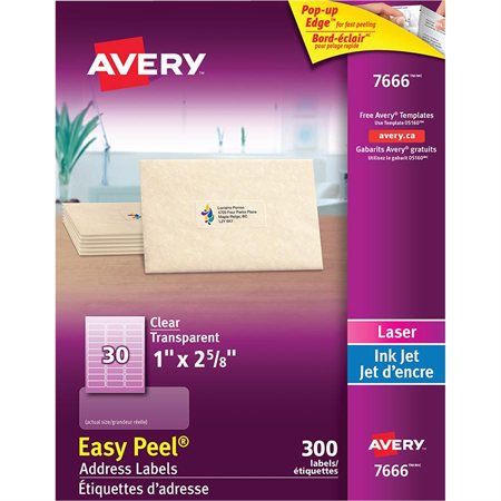 Étiquettes d'adresse transparentes Easy Peel®