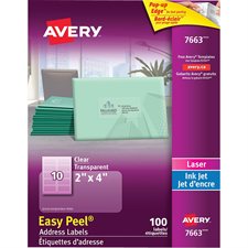 Étiquettes d'adresse transparentes Easy Peel®