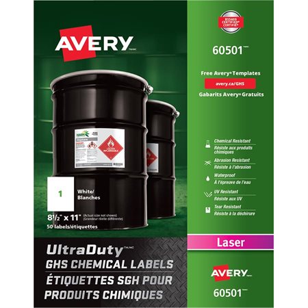 Étiquettes SGH pour produits chimiques UltraDuty™