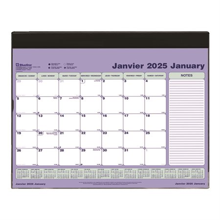 Calendrier sous-main mensuel (2025)