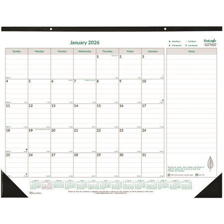 Calendrier sous-main mensuel Ecologix® (2025)