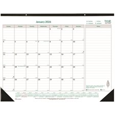 EcoLogix® Monthly Desk Pad Calendar (2026)