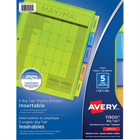 Intercalaires insérables Big Tab™ en plastique