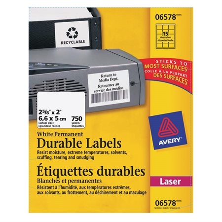 TrueBlock™ White Durable Labels