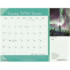 Calendrier sous-main mensuel (2025)