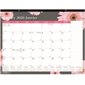Pink Daisy Monthly Desk Pad Calendar (2025)
