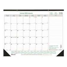 EcoLogix® Monthly Desk Pad Calendar (2026)