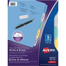 Big Tab™ Write & Erase Plastic Dividers