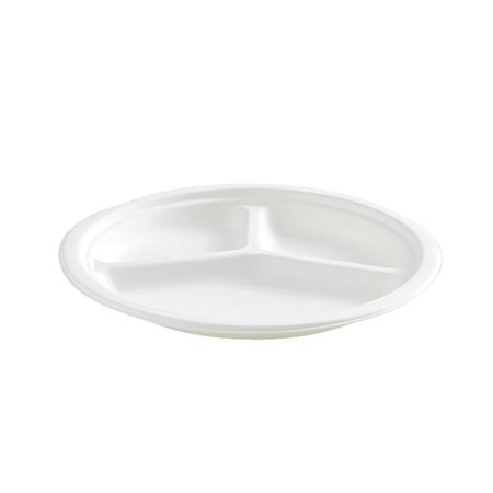 Assiette compostable à 3 compartiments