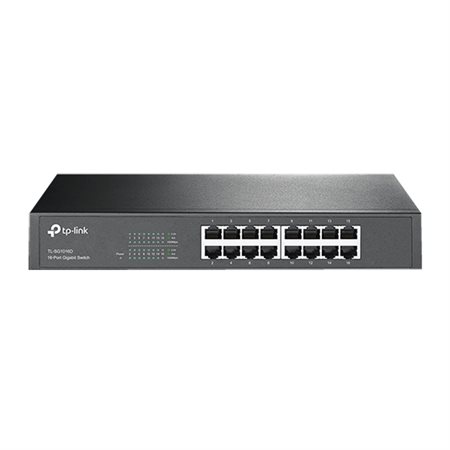 Commutateur 16 ports Gigabit| Support de bureau / rack