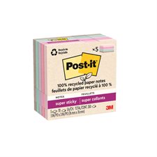 Feuillets recyclés Post-it® Super Sticky - La vie en pastel