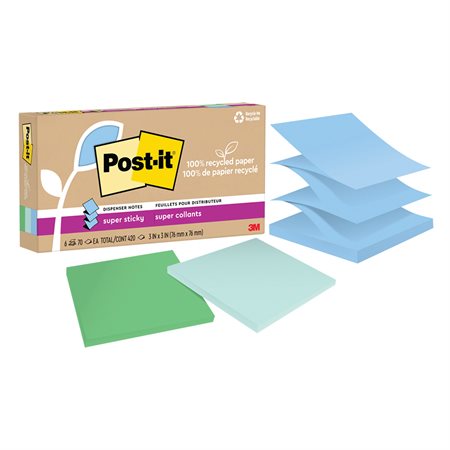 Post-it® Super Sticky Recycled Notes – Oasis Collection