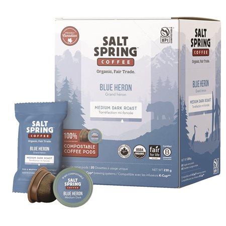 Salt Spring Blue Heron Coffee Pods