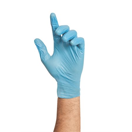 NITRILE BLUE GLOVES MED