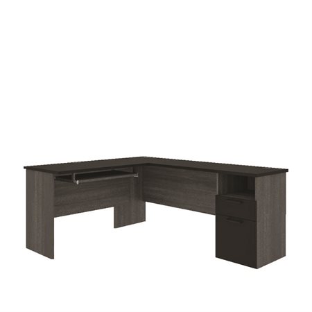 L SHAPE DESK BK / BARK GR.