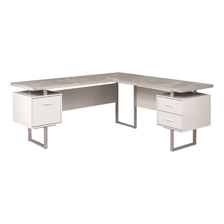 BUREAU 70" BLANC SIMILI-CIMENT