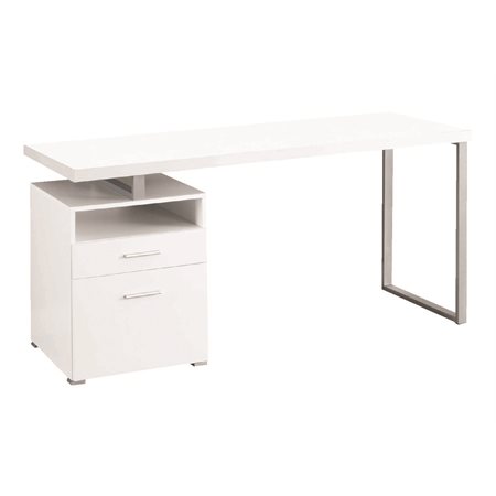 COMPUTER DESK 60" WHITE SILVER