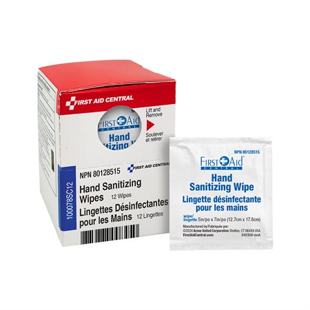 Lingettes désinfectantes pour les mains