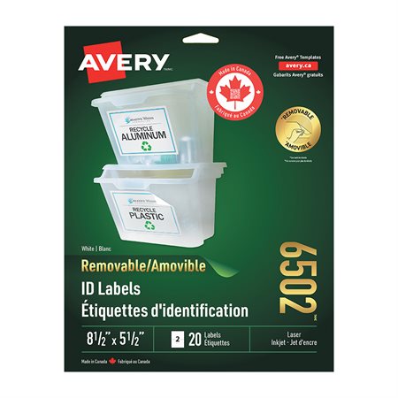 Étiquettes d'identification amovibles