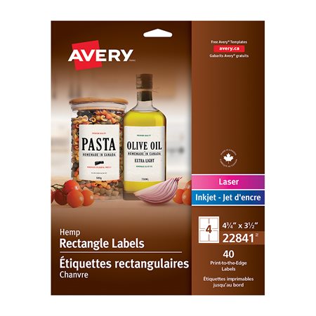 Étiquettes de chanvre Print-To-The-Edge