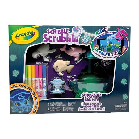Ensemble océanique d’animaux marins luisants Sribble Scrubbie