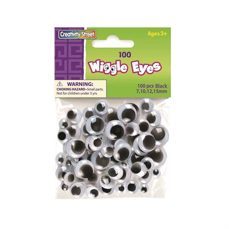 WIGGLE EYES BLK 100PCS