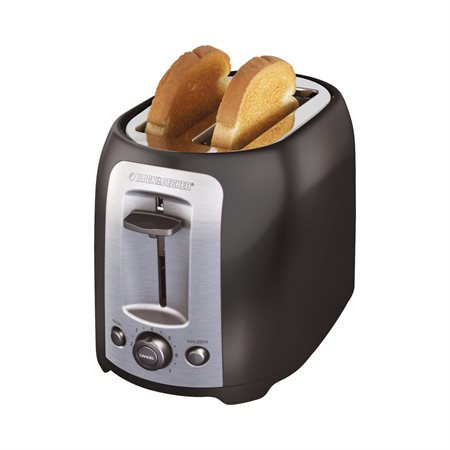 2-Slice Toaster Black and Stainless Steel