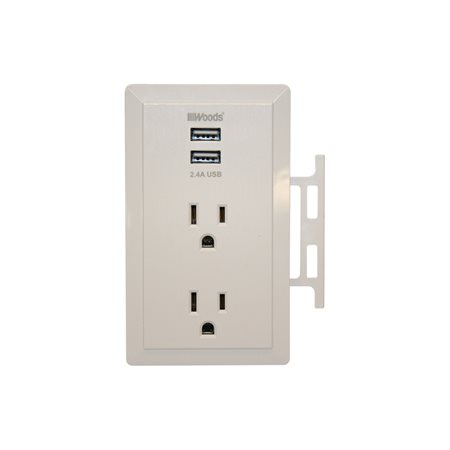 2-Outlet / 2-USB Ports Wall Tap