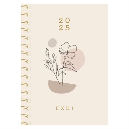 AGENDA EXDI SPIR COUV CART 1J / P FLEUR 2025