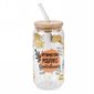 VERRE PAILLE & COUV "AFFIRMATION POSITIVE""