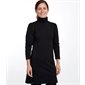 ROBE NOIR COTON BIO MANCHE GIGOT - TGRAND