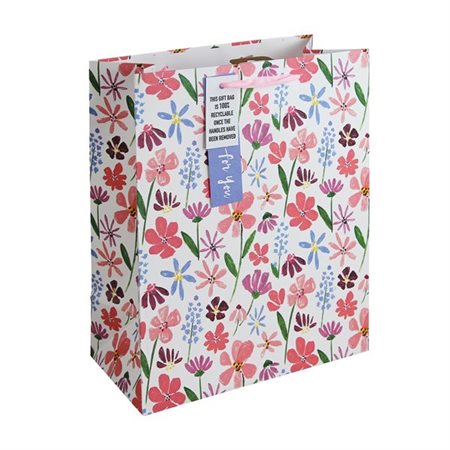 SAC CADEAU LARGE 10 X 13" NOSTALG FLORAL