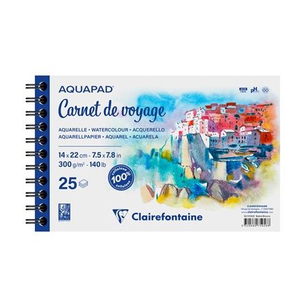 CARNET VOYAGE SPIRAL AQUAPAD 5.5 X 8.5"25F