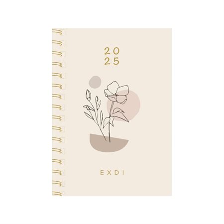 AGENDA EXDI SPIR COUV CART 1J / P FLEUR 2025