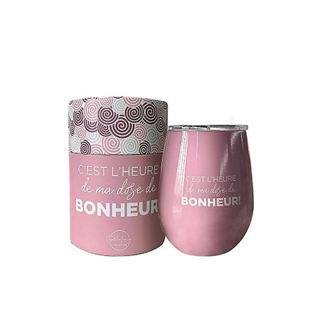 C LACROIX - VERRE INOX  18oz ROSE "BONHEUR"