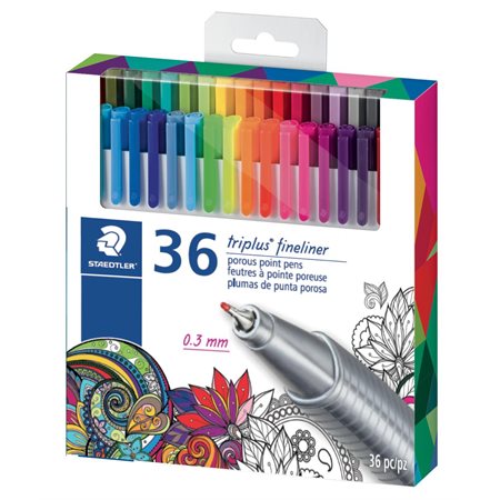 Marqueur Triplus Fineliner couleur brillante asst @36